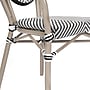 Flash Furniture Marseille Indoor/Outdoor French Bistro Stack Chair with Arms, Black/White/Light Natural (SDA6422ATXTBWLN)~#|#~sp238329072_sc7