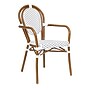 Flash Furniture Lourdes Indoor/Outdoor French Bistro Stack Chair with Arms, White/Gray/Natural (SDA6422AWGYN)~#|#~sp238329081_sc7