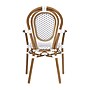 Flash Furniture Lourdes Indoor/Outdoor French Bistro Stack Chair with Arms, White/Gray/Natural (SDA6422AWGYN)~#|#~sp238329095_sc7