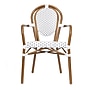 Flash Furniture Lourdes Indoor/Outdoor French Bistro Stack Chair with Arms, White/Gray/Natural (SDA6422AWGYN)~#|#~sp238329098_sc7