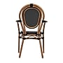 Flash Furniture Marseille Indoor/Outdoor French Bistro Stack Chair with Arms, Black/Natural (SDA6422ATXTBKN)~#|#~sp238329137_sc7