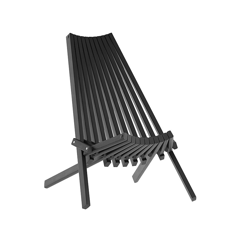 Flash Furniture Delia Commercial Grade Indoor/Outdoor Folding Acacia Wood Chair, Black (LTS0441BK) image 1