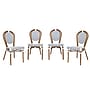 Flash Furniture Lourdes Indoor/Outdoor French Bistro Stacking Chair, White/Navy/Natural, 4/Pack (4SDA6422SWNVN)~#|#~sp238329353_sc7