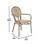 Flash Furniture Lourdes Indoor/Outdoor French Bistro Stack Chair with Arms, Natural/White/Light Natural, 2/Pack (2SDA6422ANWLTN)~#|#~sp238329386_sc7