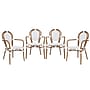 Flash Furniture Lourdes Indoor/Outdoor French Bistro Stack Chair with Arms, White/Gray/Natural, 4/Pack (4SDA6422AWGYN)~#|#~sp238329393_sc7