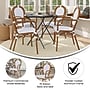 Flash Furniture Lourdes Indoor/Outdoor French Bistro Stack Chair with Arms, White/Gray/Natural, 4/Pack (4SDA6422AWGYN)~#|#~sp238329416_sc7