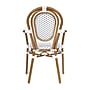 Flash Furniture Lourdes Indoor/Outdoor French Bistro Stack Chair with Arms, White/Gray/Natural, 4/Pack (4SDA6422AWGYN)~#|#~sp238329418_sc7