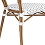 Flash Furniture Lourdes Indoor/Outdoor French Bistro Stack Chair with Arms, White/Gray/Natural, 4/Pack (4SDA6422AWGYN)~#|#~sp238329420_sc7