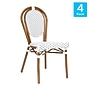 Flash Furniture Lourdes Indoor/Outdoor French Bistro Stacking Chair, White/Gray/Natural, 4/Pack (4SDA6422SWGYN)~#|#~sp238329432_sc7