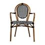 Flash Furniture Lourdes Indoor/Outdoor French Bistro Stack Chair with Arms, Black/White/Natural, 2/Pack (2SDA6422ABWNAT)~#|#~sp238329588_sc7
