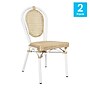 Flash Furniture Cannes Indoor/Outdoor French Bistro Stacking Chair, Natural/White, 2/Pack (2SDA642111NW)~#|#~sp238330457_sc7