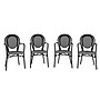 Flash Furniture Lourdes Indoor/Outdoor French Bistro Stack Chair with Arms, Black/White, 4/Pack (4SDA6422ABKWBK)~#|#~sp238330506_sc7