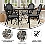 Flash Furniture Lourdes Indoor/Outdoor French Bistro Stack Chair with Arms, Black/White, 4/Pack (4SDA6422ABKWBK)~#|#~sp238330517_sc7