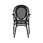 Flash Furniture Lourdes Indoor/Outdoor French Bistro Stack Chair with Arms, Black/White, 4/Pack (4SDA6422ABKWBK)~#|#~sp238330520_sc7