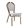 Flash Furniture Lourdes Indoor/Outdoor French Bistro Stacking Chair, White/Navy/Natural (SDA6422SWNVN)~#|#~sp238330524_sc7
