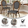 Flash Furniture Lourdes Indoor/Outdoor French Bistro Stacking Chair, Black/White/Natural (SDA6422SBKWHNAT)~#|#~sp238330570_sc7