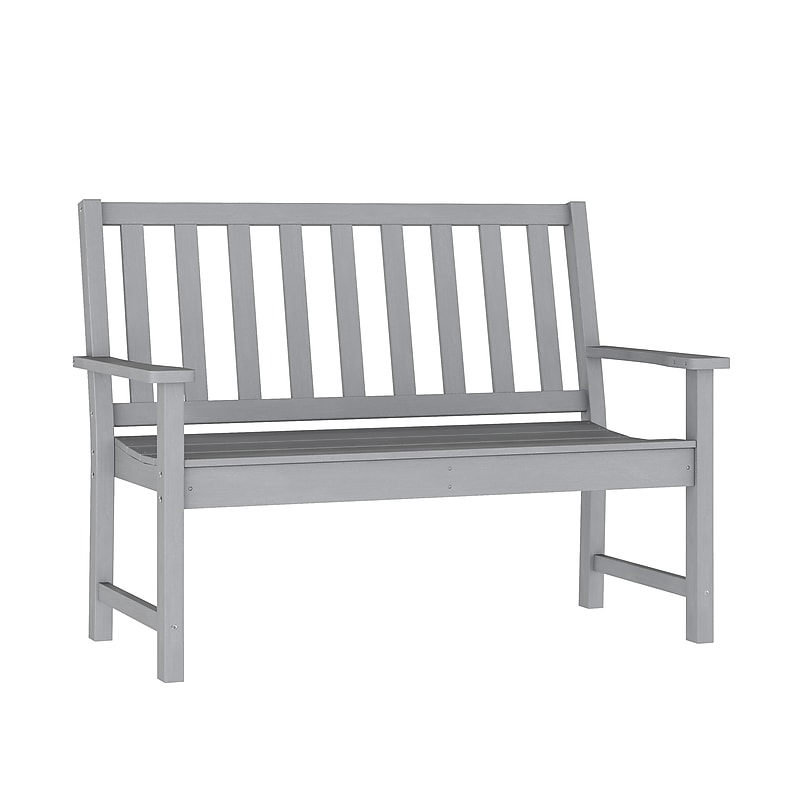 Flash Furniture Ellsworth Commercial Grade All Weather Bench, Gray (LEHMP203512GRY) image 1