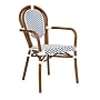 Flash Furniture Lourdes Indoor/Outdoor French Bistro Stack Chair with Arms, White/Navy/Natural (SDA6422AWNVN)~#|#~sp238330592_sc7