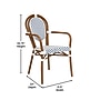 Flash Furniture Lourdes Indoor/Outdoor French Bistro Stack Chair with Arms, White/Navy/Natural (SDA6422AWNVN)~#|#~sp238330599_sc7
