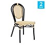 Flash Furniture Cannes Indoor/Outdoor French Bistro Stacking Chair, Natural/Black, 2/Pack (2SDA642111NBK)~#|#~sp238330612_sc7