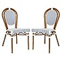 Flash Furniture Lourdes Indoor/Outdoor French Bistro Stacking Chair, White/Navy/Natural, 2/Pack (2SDA6422SWNVN)~#|#~sp238330652_sc7