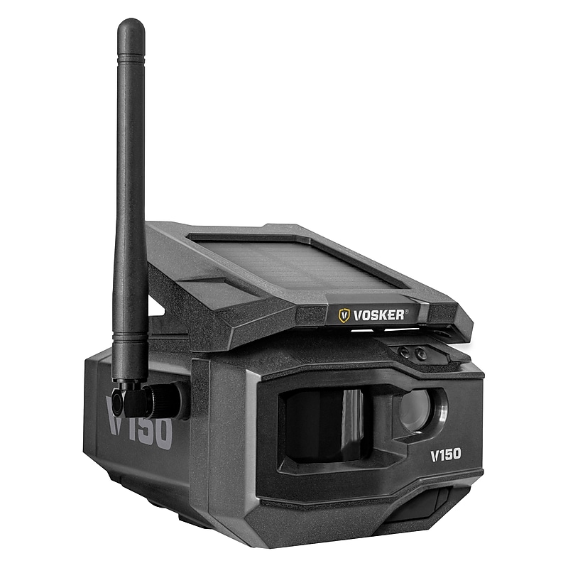 VOSKER V150 Outdoor Wired/Wireless Solar Security Camera, Black (V150-US) image 1