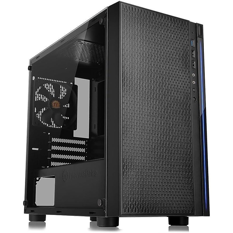 Thermaltake Versa H18 TG Micro ATX Micro Tower Computer Case, Black (CA-1J4-00S1WN-01) image 1