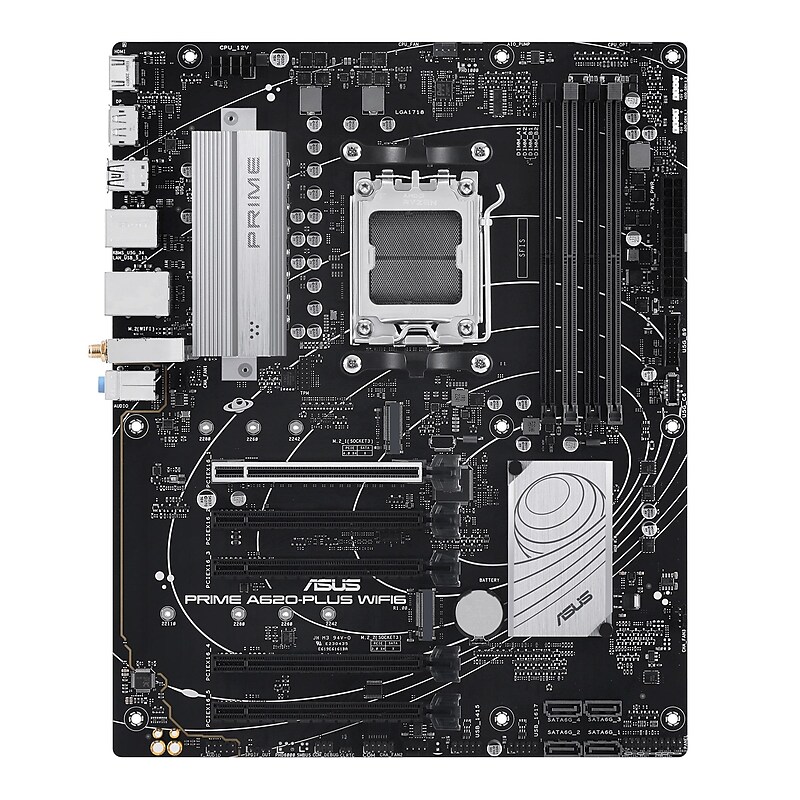Asus PRIME A620-PLUS WIFI (Socket AM5) ATX AMD Ryzen Processor Motherboard (PRIMEA620PLWIF6) image 1