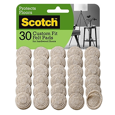Patins En Feutre Scotch Ronds - Diamètre 1 Pouce (2,5 Cm), Beige, 32 Patins Par Paquet