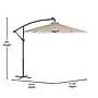 Flash Furniture Sedona Round Cantilever Umbrella with 32 Solar LED Lights, Tan (GMWLUU012TAN)~#|#~sp238469461_sc7