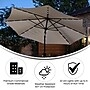 Flash Furniture Montego Round Umbrella with 32 Solar LED Lights, Tan (GMWLU22002BTAN)~#|#~sp238469495_sc7