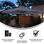 Flash Furniture Sedona Round Cantilever Umbrella with 32 Solar LED Lights, Gray (GMWLUU012GRY)~#|#~sp238469529_sc7