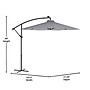 Flash Furniture Sedona Round Cantilever Umbrella with 32 Solar LED Lights, Gray (GMWLUU012GRY)~#|#~sp238469530_sc7