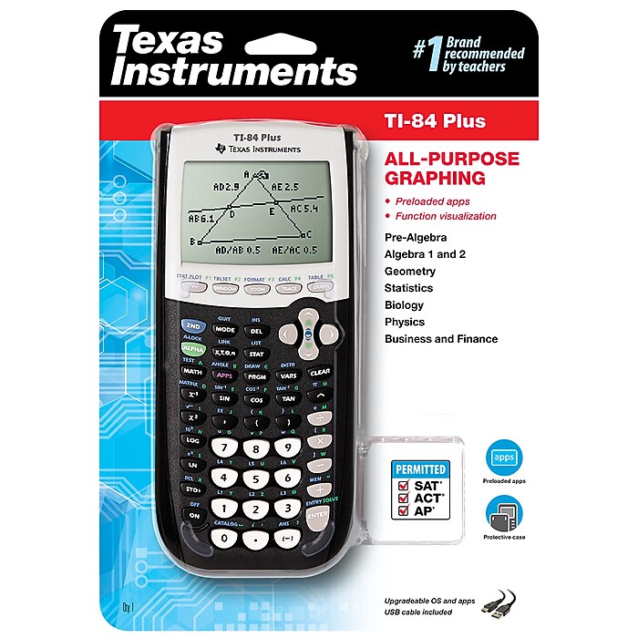 Texas Instruments TI-84 Graphing Calculator, Black (TI84PLUS