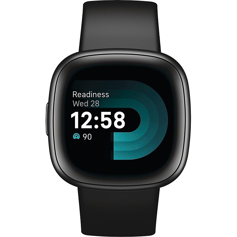 Google Fitbit Versa 4 Smart Watch, Black, Graphite Aluminum (FB523BKBK-US) image 1