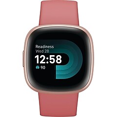 Google Fitbit Versa 4 Smart Watch, Pink Sand, Copper Rose Aluminum