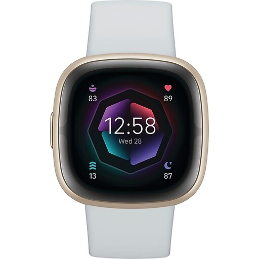Google Fitbit Sense 2 Smart Watch, Misty Blue, Soft Gold Aluminum