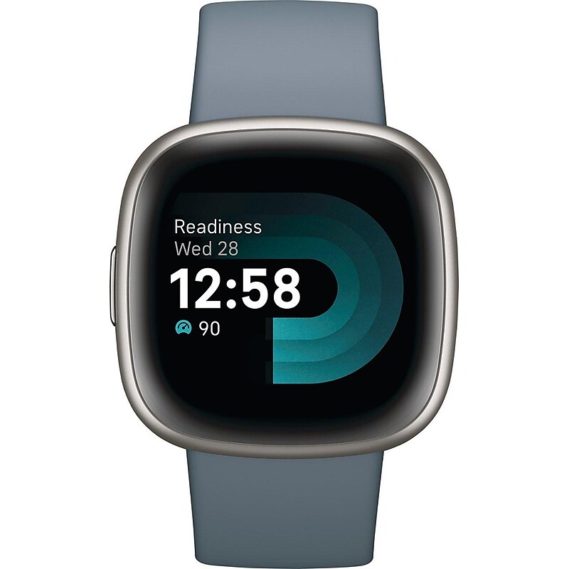 Google Fitbit Versa 4 Smart Watch, Waterfall Blue, Platinum Aluminum (FB523SRAG-US) image 1