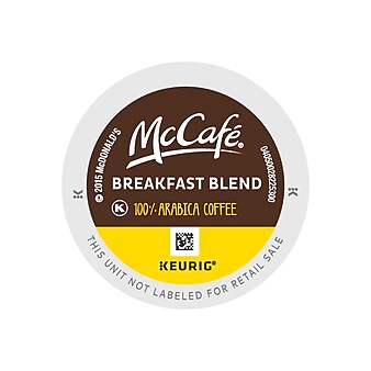 McCafe Breakfast Blend Coffee, Keurig K-Cup Pods, Light Roast, 24/Box (5000201384)