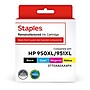 Staples Remanufactured Black/Cyan/Magenta/Yellow High Yield Ink Cartridges Replacement for HP 950XL/951XL, 4/Pack (STT0A82AA4PK)~#|#~sp239694925_sc7