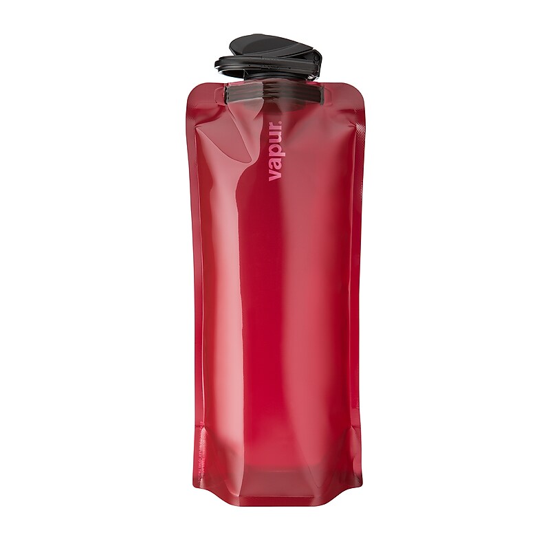Vapur Anti-Bottle Collapsible Plastic Water Bottle, 34 oz., Burgundy (10279) image 1