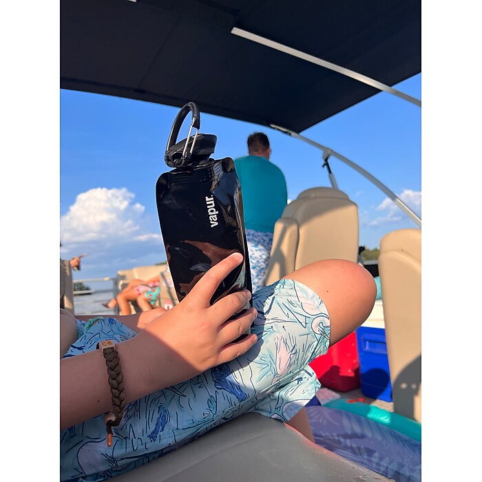 Vapur Anti-Bottle Collapsible Plastic Water Bottle, 23 oz., Black