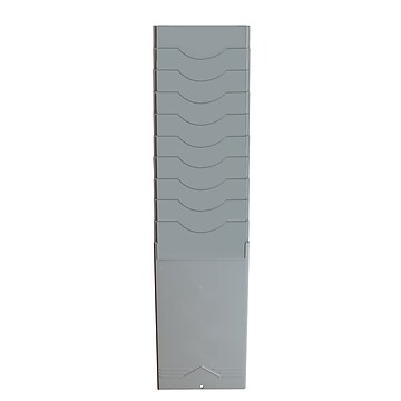 Pyramid Time Systems Time Card Rack, 9.25" H x 5.125" W x 2.25" D, 10 Pockets (400-10)