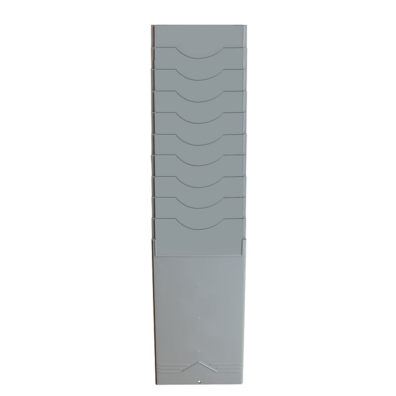 Pyramid Time Systems Time Card Rack, 9.25" H x 5.125" W x 2.25" D, 10 Pockets (400-10) image 1