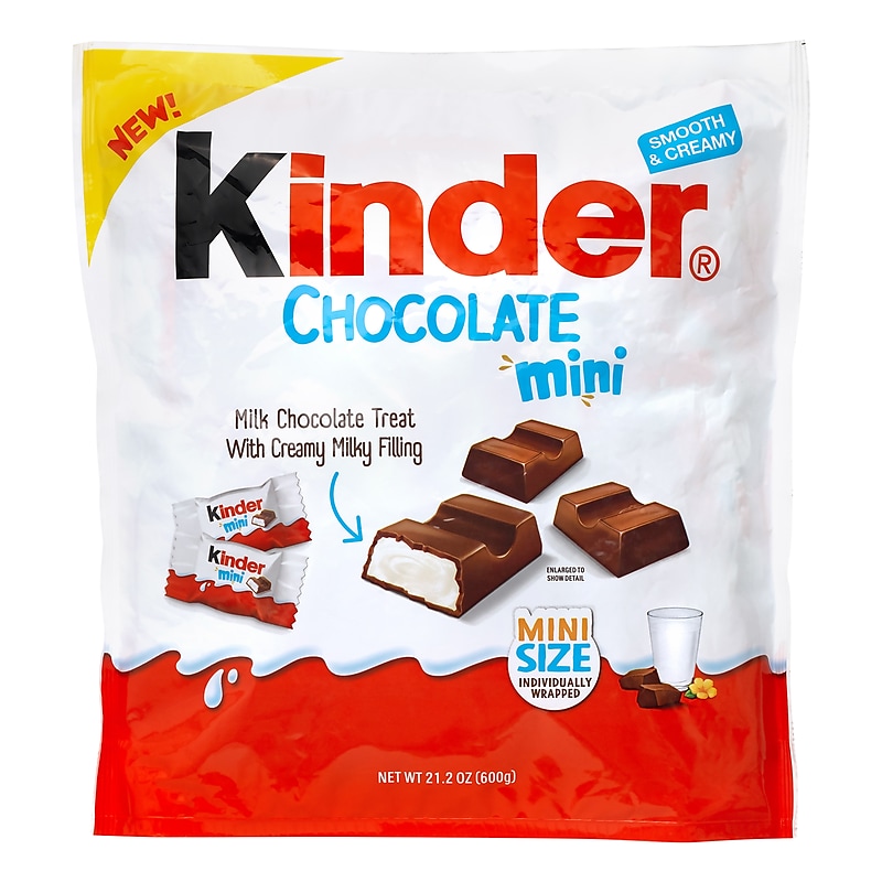 Kinder Miniatures Milk Chocolate Pieces, 21.2. oz, 100/Pack (220-02311) image 1