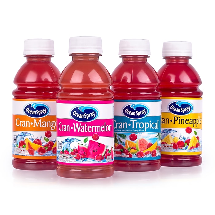 Ocean Spray Tropical Variety Pack, No Sugar Added, 10 oz., 24/Pack
