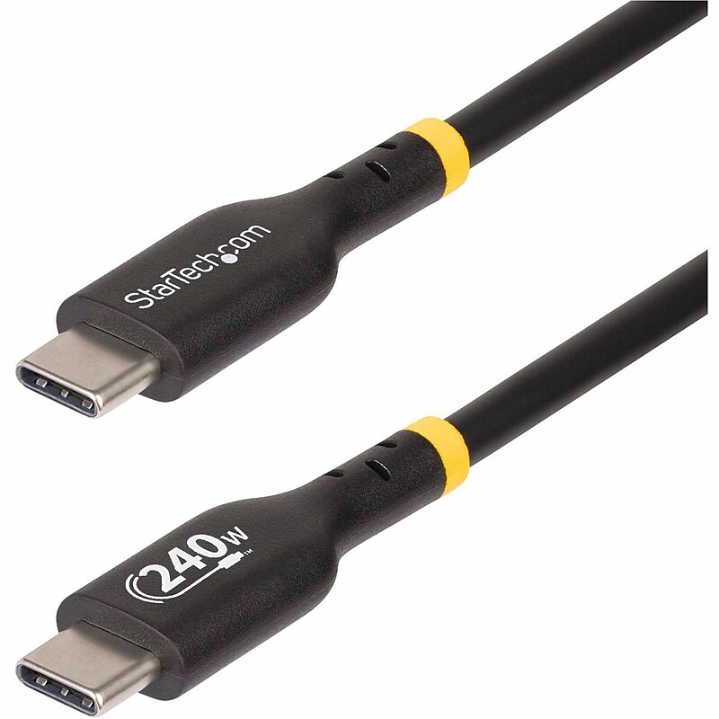 StarTech USB-C to USB-C Charging Cable, 6 ft., Black (USB2EPR6F) image 1