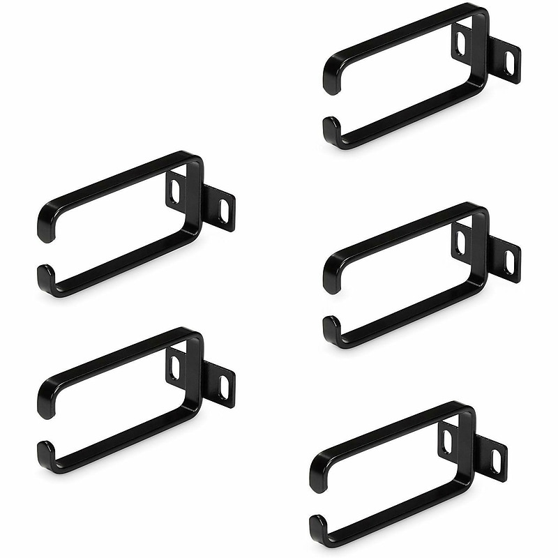 StarTech 1U Server Rack Cable Organizers, Black (CMHOOK1UN5PK) image 1