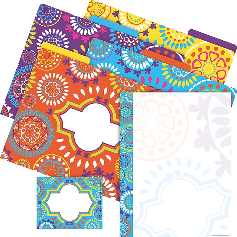 Barker Creek Moroccan File Folder, 1/3-Cut Tab, Letter Size, Assorted Colors, 107/Set (141) image 1
