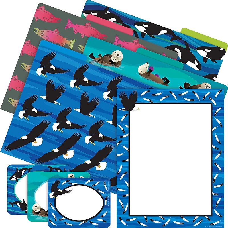 Barker Creek Sea & Sky Eagles File Folder, 1/3-Cut Tab, Letter Size, Assorted Colors, 107/Set (148) image 1